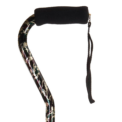 Offset Handle Aluminum Cane Color Black Camo (Each)