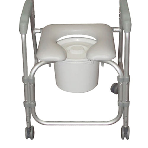 Aluminum Shower Chair/Commode with Casters Knockdown
