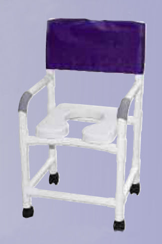 Shower Chair 18 Wide w/Soft Seat Elongated Sq Pail/FR