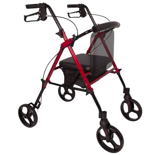 Rollator Aluminum Height Adjustable Burgundy