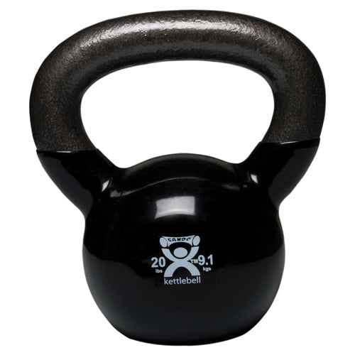 Kettlebell Vinyl Coated Weight Black 20lb 10