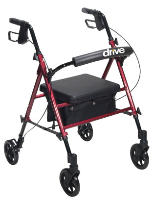 Rollator Aluminum w/Adj. Seat Height Red