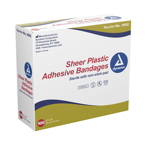 Adhesive Bandages Sheer 3/4 x3 Sterile Bx/100