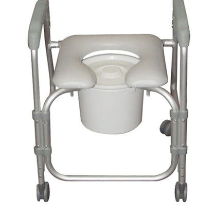 Aluminum Shower Chair/Commode with Casters Knockdown