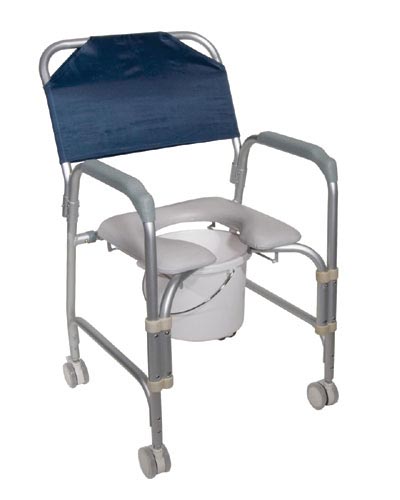 Aluminum Shower Chair/Commode with Casters Knockdown