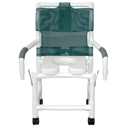 Shower Chair w/Soft Seat Dlx Elongated Dual Drop Arm