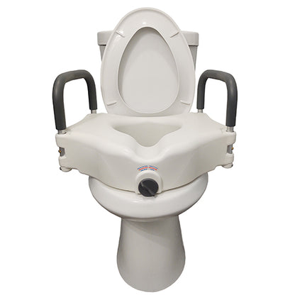 Raised Toilet Seat with Lock & Arms Blue Jay Retail Each