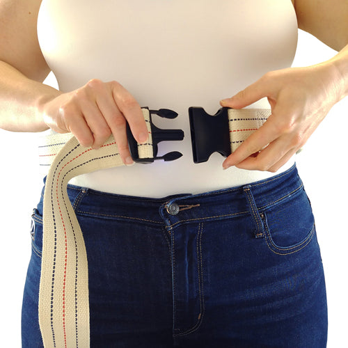 Gait Belt w/ Safety Release 2 x60 Striped Blue Jay Brand