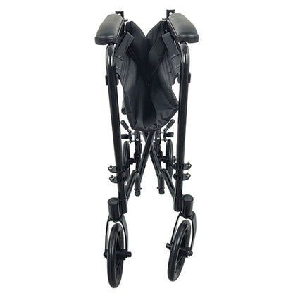 ROLL WITH ME 19 Aluminum Transport Wheelchair Black