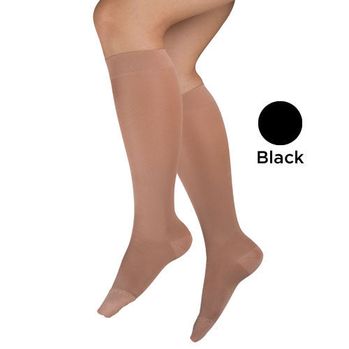 MicroFiber Moderate XL 15-20mmHg Knee Highs Black