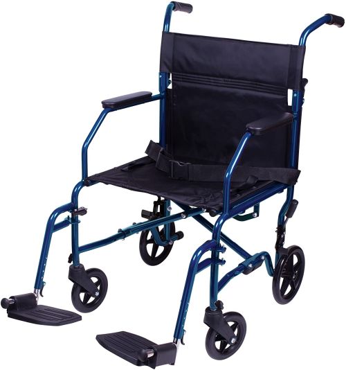 Transport Chair 19 Steel Metallic Blue Folding