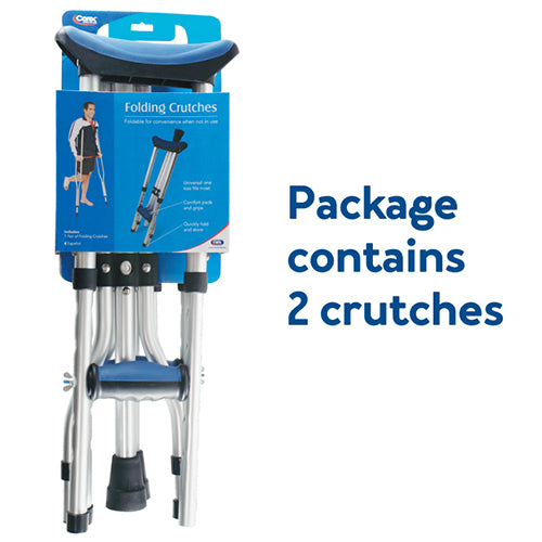 Carex Folding Crutches Pair Universal Size
