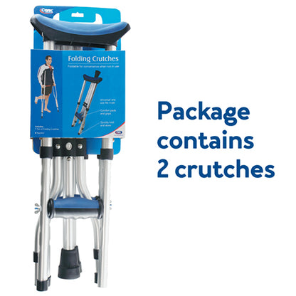 Carex Folding Crutches Pair Universal Size