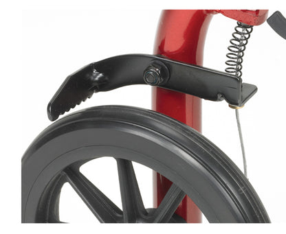 Rollator Aluminum w/Fold-Up & Remov Back Padded Seat Red