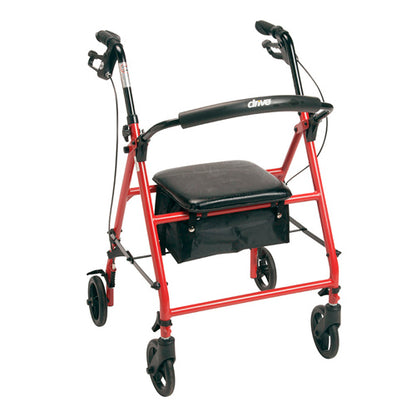 Rollator Steel Red w/6 Whls Knocked-Down