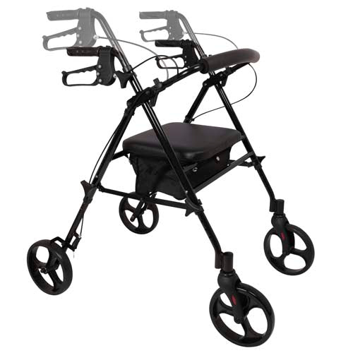 Rollator Aluminum Height Adjustable Black